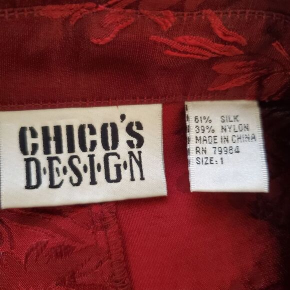 Chico's Design Silk Blend Button Down Shirt Sz Med - Picture 10 of 11